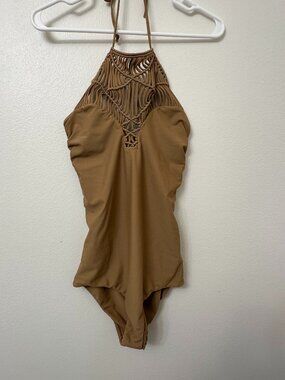 MIKOH AVALON ONE PIECE - TAN COLOR SIZE LARGE